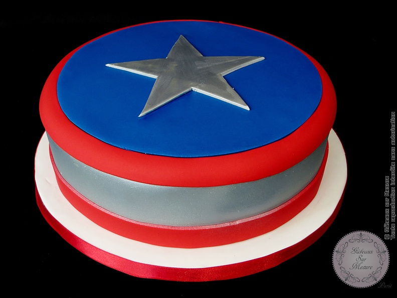 Cake Design - Capitaine America - Gâteaux sur Mesure Paris - cake, cake decorating, cake decorating school, cake design, Capitaine Amercia, ecole cake design, formation cake design, formation professionnelle, France, Paris, patisserie