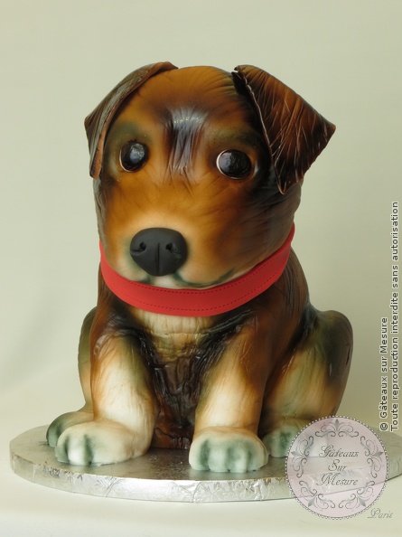 Cake Design - Gâteau 3D Petit Chien - Gâteaux sur Mesure Paris - atelier pâte à sucre, cake design, cake design Paris, chien, ecole cake design, formation, formation cake design, formation professionnelle, France, gateau 3D, gateau design, gateau original, gateau pate a sucre, gateau personnalisé, gateau sur commande, gateau sur mesure, gateaux spectaculaires, Paris, patisseries decoratives