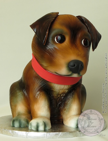 Cake Design - Gâteau 3D Petit Chien - Gâteaux sur Mesure Paris - atelier pâte à sucre, cake design, cake design Paris, chien, ecole cake design, formation, formation cake design, formation professionnelle, France, gateau 3D, gateau design, gateau original, gateau pate a sucre, gateau personnalisé, gateau sur commande, gateau sur mesure, gateaux spectaculaires, Paris, patisseries decoratives