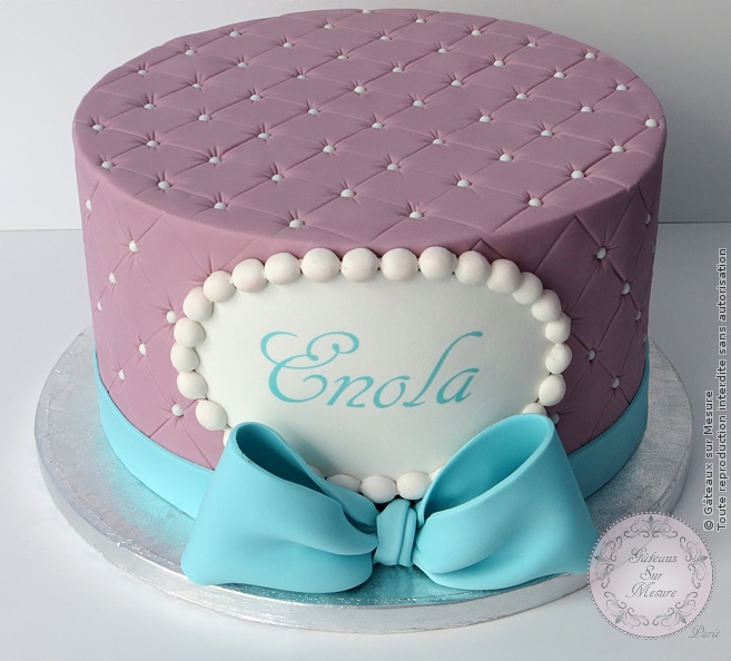 Cake Design - Gâteau rose et turquoise - Gâteaux sur Mesure Paris - baptême, cake design, cake design Paris, ecole cake design, formation, formation cake design, formation professionnelle, France, gateau d'anniversaire, gateau design, gateau original, gateau pate a sucre, gateau personnalisé, gateau sur mesure, gateaux spectaculaires, Paris, patisseries decoratives