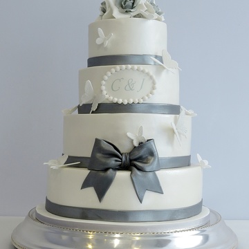 Wedding Cake Blanc et Argent