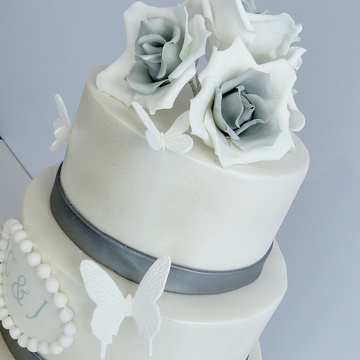 Wedding Cake Blanc et Argent