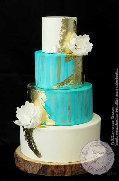 Mint and Ivory Wedding Cake