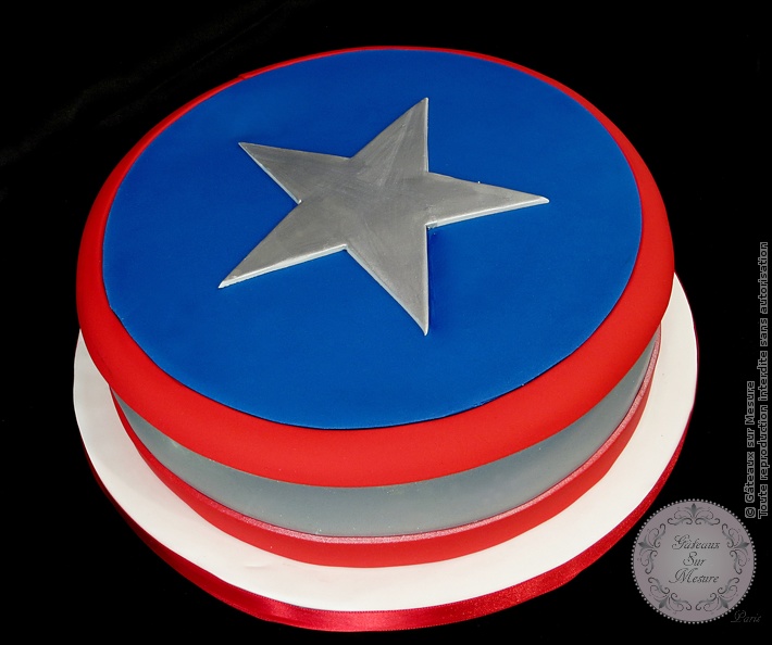 Cake Design - Capitaine America - Gâteaux sur Mesure Paris - cake, cake decorating, cake decorating school, cake design, Capitaine America, ecole cake design, formation cake design, formation professionnelle, France, Paris, patisserie