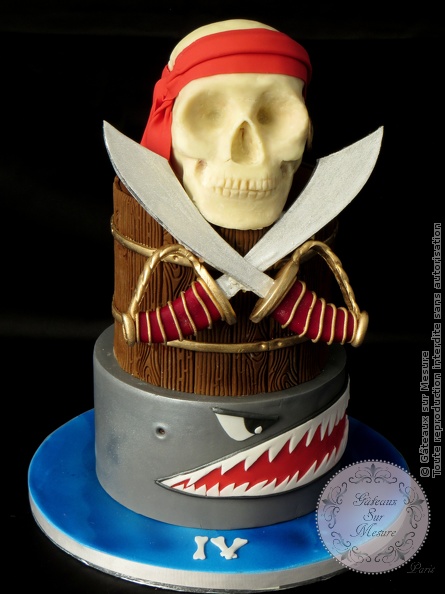 Cake Design - Gâteau Tête de Mort - pirate - Gâteaux sur Mesure Paris - 3D, cake, cake decorating school, cake design, chocolat, crane, design, ecole cake design, formation, formation cake design, formation professionnelle, France, gateau 3D, gateau design, gateau sur mesure, mort, Paris, requin, skull, tete de mort