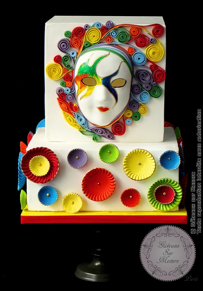 Cake Design - Masque Arc en Ciel - Gâteaux sur Mesure Paris Cake Design - Masque Arc en Ciel - Gâteaux sur Mesure Paris - atelier, atelier pâte à sucre, cakesdecor daily top 3, carnaval, ecole cake design, formation, formation cake design, formation professionnelle, France, gateau design, gateau original, gateau pate a sucre, Paris, pate a sucre, rainbow, wedding cake