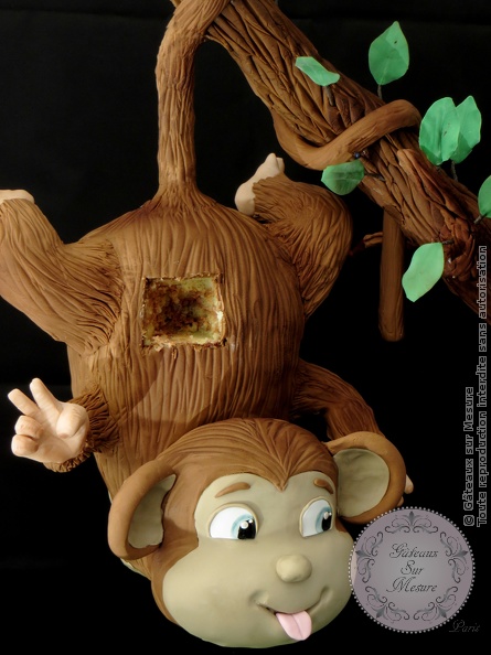 Cake Design - Gravity Cake Singe - Gâteaux sur Mesure Paris - atelier pâte à sucre, cake design, cakesdecor daily top 3, ecole cake design, formation cake design, formation professionnelle, France, gateau 3D, gateau personnalisé, gateau rigolo, gravity cake, Paris, pate a sucre, singe<br />
<b>Warning</b>: Undefined array key