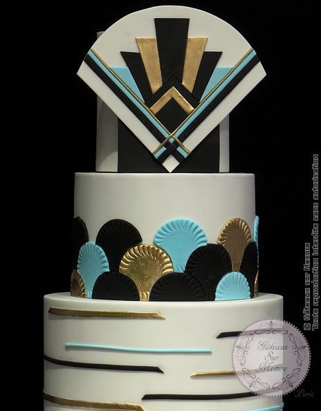 Cake Design - Pièce montée Art Deco - Gâteaux sur Mesure Paris - art, art deco, cake, cake design, chic, chocolat, formation, formation cake design, Paris, pièce montée, wedding cake