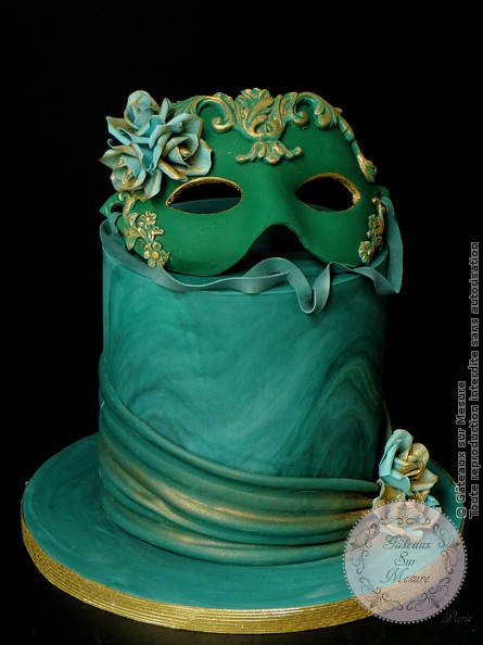 Cake Design - Carnaval Mask - Gâteaux sur Mesure Paris - cake design, cakeschool, carnaval, carnivalcakers, collaboration, formation cake design, mask, Paris, venise