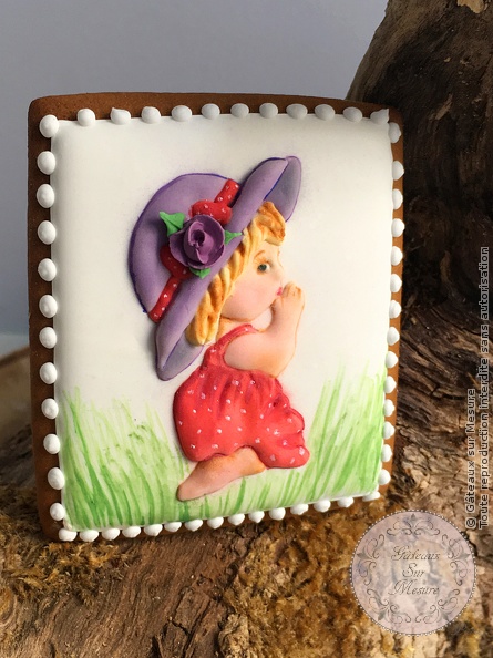 Cake Design - Petite fille - Gâteaux sur Mesure Paris - biscuits, biscuits décorés, biscuits personnalisés, cakedesign, cakeschool, cookies, edibleart, formation, glace royale, Paris, royal icing, sugarart