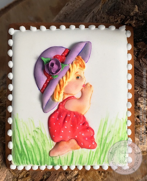 Cake Design - Petite fille - Gâteaux sur Mesure Paris - biscuits, biscuits décorés, biscuits personnalisés, cakedesign, cakeschool, cookies, edibleart, formation, glace royale, Paris, royal icing, sugarart