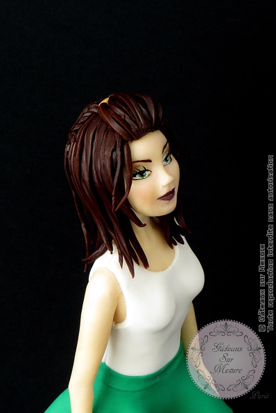 Cake Design - Jeune fille - Gâteaux sur Mesure Paris - atelier modelage, cake design Paris, cakedesign, choclate, chocolat à modeler, chocolat plastique, formation cake design, formation professionnelle, modelage, modeling chocolate, modelling, Paris