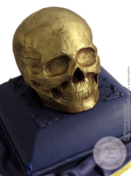 Cake Design - Gâteau Tête de Mort - Gâteaux sur Mesure Paris - 3D, 3d cake, cakedesign, crane, formation cake design, formation professionnelle, gateau personnalisé, mort, Paris, skull, tete de mort