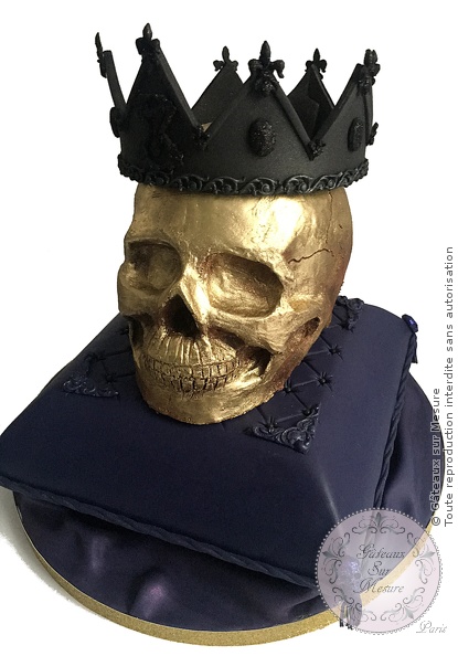 Cake Design - Gâteau Tête de Mort - Gâteaux sur Mesure Paris - 3D, 3d cake, cakedesign, crane, formation cake design, formation professionnelle, gateau personnalisé, mort, Paris, skull, tete de mort