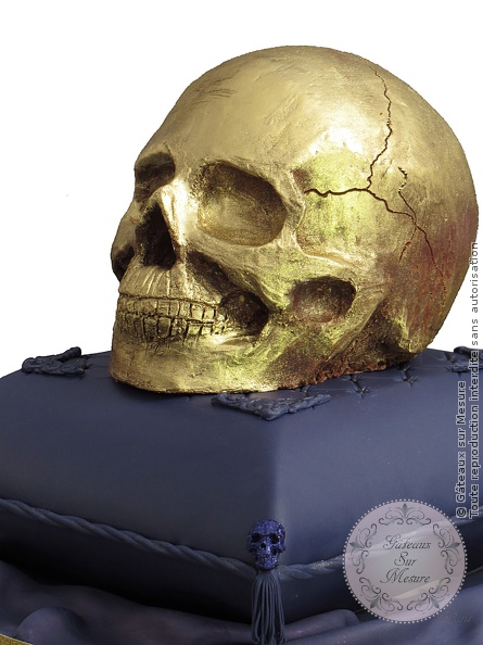 Cake Design - Gâteau Tête de Mort - Gâteaux sur Mesure Paris - 3D, 3d cake, cakedesign, crane, formation cake design, formation professionnelle, gateau personnalisé, mort, Paris, skull, tete de mort