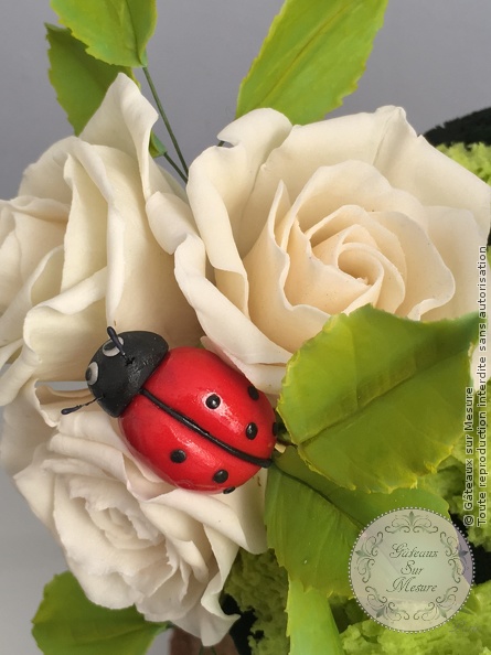 Cake Design - Nature et coccinelles - Gâteaux sur Mesure Paris - birthdaycake, cake, cakedesign, chocolat, fondant, formation cake design, gateaux personnalisés, gateaux sur mesure, luxe, luxeevent, sugarart, sugarflower, sugarflowers