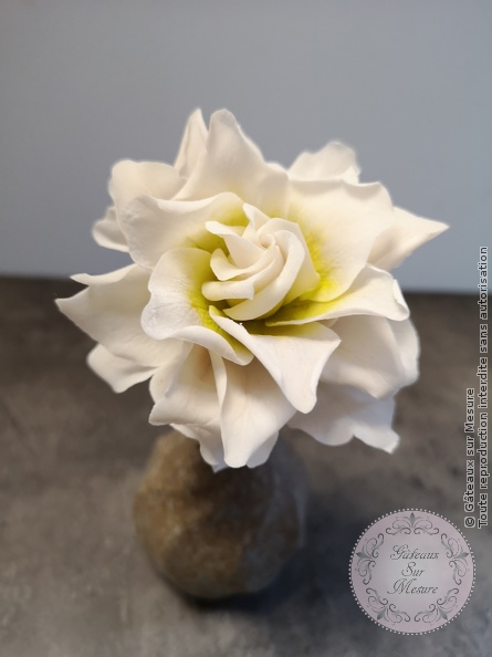 Cake Design - Gardenia rice paste lower - Gâteaux sur Mesure Paris - flower, gardenia, luxury, ricepaste, sugar, sugarart, sugarartist, sugarflower, sugarflowers, wedding, weddingdestination