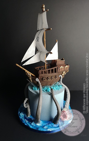 Cake Design - Bateau des pirates - Gâteaux sur Mesure Paris - anniversaire, anniversaire enfant, bateau pirate, birthday, birthdaycake, cake, cake designer, cakedecorating, cakedesign, cheesecake, chocolat, formation, Paris, pirate, valrhona