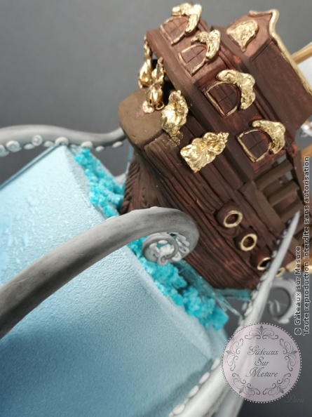 Cake Design - Bateau des pirates - Gâteaux sur Mesure Paris - anniversaire, anniversaire enfant, bateau pirate, birthday, birthdaycake, cake, cake designer, cakedecorating, cakedesign, cheesecake, chocolat, formation, Paris, pirate, valrhona