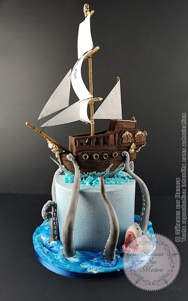 Cake Design - Bateau des pirates - Gâteaux sur Mesure Paris - anniversaire, anniversaire enfant, bateau pirate, birthday, birthdaycake, cake, cake designer, cakedecorating, cakedesign, cheesecake, chocolat, formation, Paris, pirate, valrhona