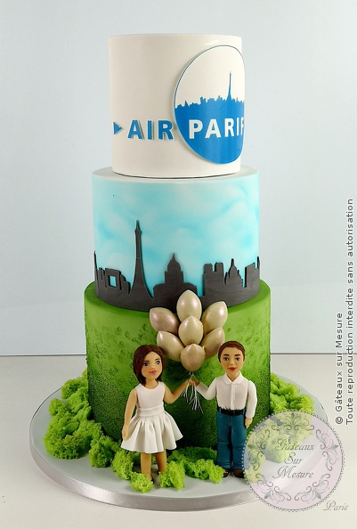 Cake Design - Pièce montée pour les 40 ans d'Airparif - Gâteaux sur Mesure Paris - aérographe, airbrush, airparif, cake, cake design, cakeschool, chocolat, chocolate, formation cake design, gateau pate a sucre, gateaux sur mesure, luxe, Paris, pate a sucre, valrhona, wedding cake