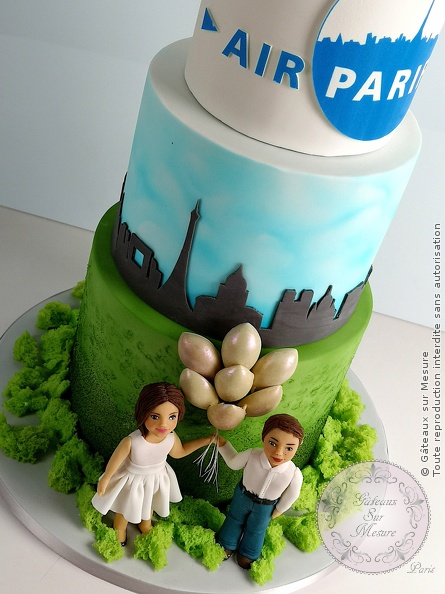 Cake Design - Pièce montée pour les 40 ans d'Airparif - Gâteaux sur Mesure Paris - aérographe, airbrush, airparif, cake, cake design, cake school, chocolat, chocolate, formation cake design, gateau pate a sucre, gateaux sur mesure, luxe, Paris, pate a sucre, valrhona, wedding cake