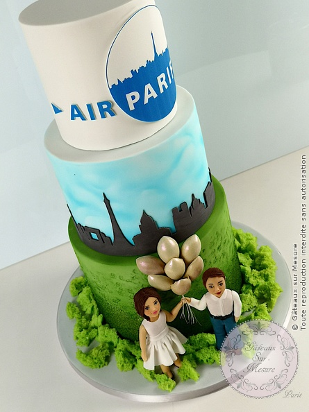 Cake Design - Pièce montée pour les 40 ans d'Airparif - Gâteaux sur Mesure Paris - aérographe, airbrush, airparif, cake, cake design, cakeschool, chocolat, chocolate, formation cake design, gateau pate a sucre, gateaux sur mesure, luxe, Paris, pate a sucre, valrhona, wedding cake