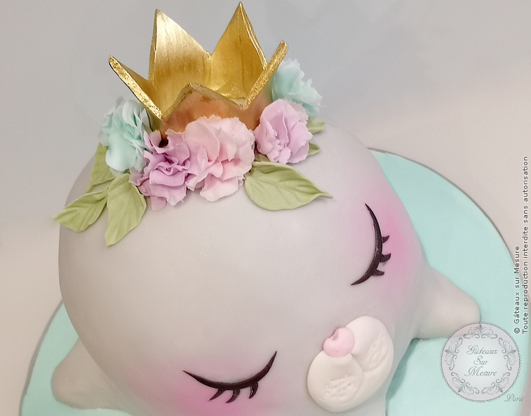 Cake Design - Petit phoque - Gâteaux sur Mesure Paris - 3d cake, cake, cake design, formatin cake design, formation, gateau, gateau 3D, gateau original, gateau personnalisé, gateaux sculpté, kawai