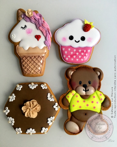 Cake Design - Biscuits glace royale - Gâteaux sur Mesure Paris - biscuits, biscuits personnalisés, formatin cake design, formation, glace royale, Paris, patisserie