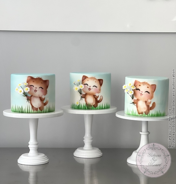 Cake Design - Petit chat aérographe - Gâteaux sur Mesure Paris - aérographe, airbrush, cake design course, cake design training, cakedesign, Ecole de Cake Design de Paris, formation, formation cake design, France, gateau, paint on cake, paintedcake, Paris