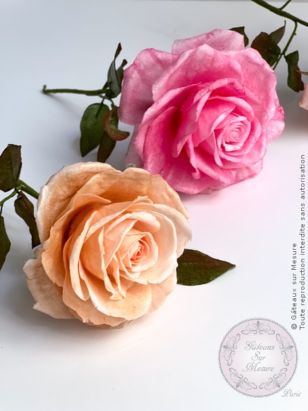 Cake Design - Formation Fleurs en Wafer Paper - Gâteaux sur Mesure Paris - cake design course, cake design training, cakedesign, Ecole de Cake Design de Paris, formation, formation cake design, France, Paris, patisserie, patisserie francaise, rose, wafer paper, waferpaperflowers