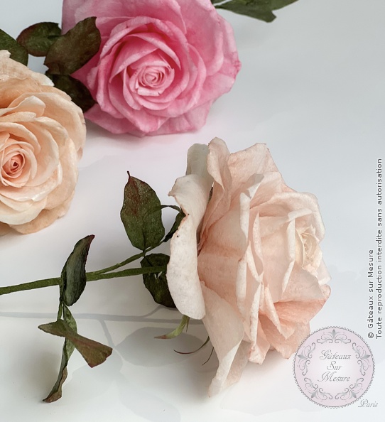 Cake Design - Formation Fleurs en Wafer Paper - Gâteaux sur Mesure Paris - cake design course, cake design training, cakedesign, Ecole de Cake Design de Paris, formation, formation cake design, France, Paris, patisserie, patisserie francaise, rose, wafer paper, waferpaperflowers