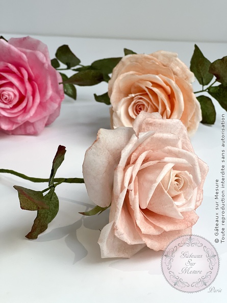 Cake Design - Formation Fleurs en Wafer Paper - Gâteaux sur Mesure Paris - cake design course, cake design training, cakedesign, Ecole de Cake Design de Paris, formation, formation cake design, France, Paris, patisserie, patisserie francaise, rose, wafer paper, waferpaperflowers