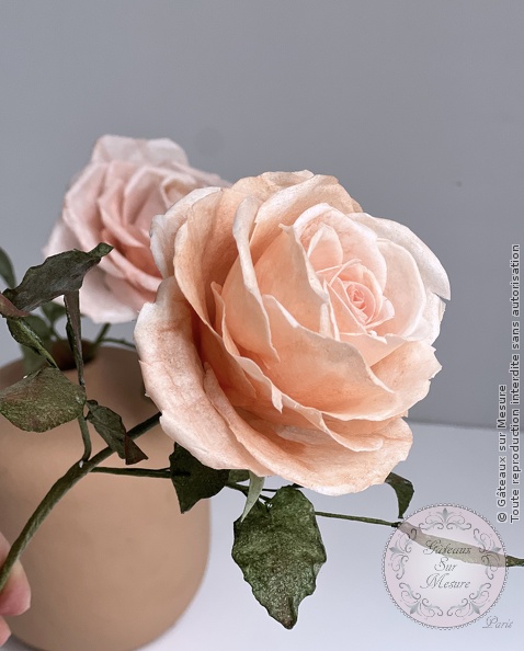 Cake Design - Formation Fleurs en Wafer Paper - Gâteaux sur Mesure Paris - cake design course, cake design training, cakedesign, Ecole de Cake Design de Paris, formation, formation cake design, France, Paris, patisserie, patisserie francaise, rose, wafer paper, waferpaperflowers